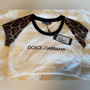 Dolce & Gabbana Leopard Crop Top T-Shirt